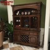 Teak Wood Wine Rack Cabinets for Home (GSP19-005)