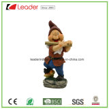 Decorative Garden Gnome Figurine with Flute for Outdoor Decoration