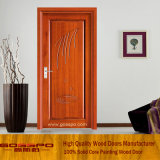 MDF Veneer Room Door with Flower Carving (GSP8-007)