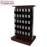 Practical Design Floor Wood Socks Display Shelf with Metal Cube 5 Layers Hooks