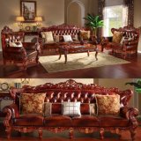 Living Room Furniture with Real Leather Sofa Couch (506B)