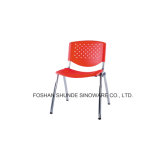 Plastic Stackable Leisure Dining Chair with Metal Frame
