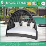 High Quality Daybed with Cushion Outdoor Wicker Daybed Patio Rattan Sun Bed (Magic Style)