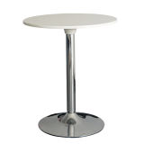 White Color Fashionable Round Bar Table with Chromed Base (FS-209)