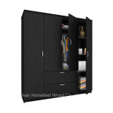 Free Standing Wooden 4 Doors Bedroom Wardrobe Closet Furniture (HF-WS023)