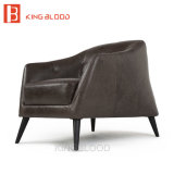 Modern Brown Leather Sofa Armchair for Living Room