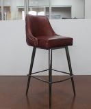 Plating Black Stainless Steel Legs with Vintage Leather Bar Chair D-58