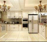 European Classical Antique White Oak Solid Wood Kitchen Cabinet