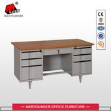 Metal Computer Desk with Six Drawerswooden Top Executive Office Table