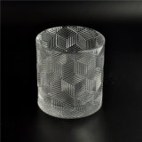 Home Decoration Embossed Glass Candle Holder