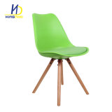 Plastic Back PU Seat Beech Wood Legs Tulip Dining Chair