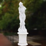 Natural Marble Carving Beautiful Lady Statue for Decoration (T-6459)