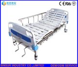 Medical Furniture Manual Steel-Strip Double Function with Castors Hospital Bed