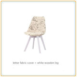 Fabric Covered Hotel Chairs with White Wood Legs