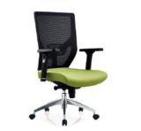 Black Back Green Seat Ventilate Function Aluminum Base Chair