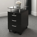Black Color Office Use 3 Drawer Under Table Metal Storage Pedestal Cabinet