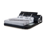 Modern Furshings Leather Double Bed with LED