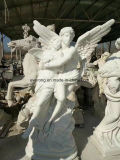 Famous White Marble Angel Stone Sculpture with Wings Statue