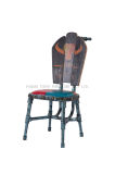 Barbecue Hot Pot Shop Specialized Metal Chair with Wooden Backside
