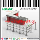 Cashier Table with Lane Display Shelf for Access Control and Promotion