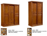 High Quality Chinese Oak Wood Furniture, Kd Furniture, Wardrobe (602)