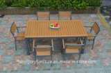 2017 New Design Plastic Wood Dining Table and Chair Outdoor Furniture Set