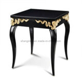 Antique Style Solid Wood Coffee Table with Golden Leaf Decoration (SF-05)