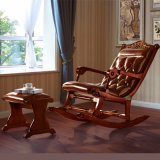 Rocking Chair with Leather Ottoman for Home Furniture