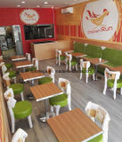 Fried Chicken Fast Restaurant Solid Wood Chairs and Table Set