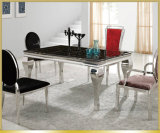 Man-Made Marble Top Stainless Steel Dining Table