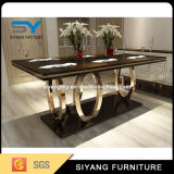 Dining Room Furniture Gold Metal Table Glass Dining Table