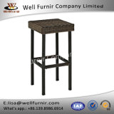 Well Furnir T-067 Durable Steel Frame Brown Finish Resin Wicker Backless Bar Stools