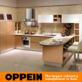 Oppein Gold Acrylic L-Shape Luxury Kitchen Cabinet (OP14-108)
