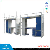 China Manufacturer Adult Metal Bunk Bed Price with Desk and Wardrobe