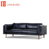 Latest Blue Living Room Leather Lounge Sectional Couch Sofa Design