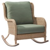 Wicker Outdoor Rocking Chair with Surplus Cushions