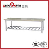 Commercial Kitchen Wooden Overshelf / Top Board Stainless Steel Table