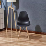 MID Century Modern Style Plastic Dining Side Chair Wood Legs Black