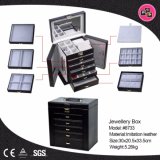 Luxury Custom Black Large Desktop Wooden Jewelry Storage Box Cabinet (8733)
