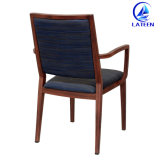 Production Comfort Armrest Metal Imitated Wooden Chair