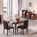 Classic Wooden Rectangle Dining Table with Marble Top