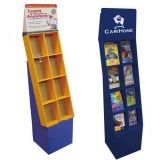 Cardboard Compartment Stand for Books Display, Free Standing Corrugated Bookcase