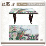 Durable Firm Used Glass Top Rectangular Banquet Table (002)