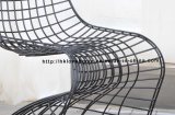 Morden Dining Restaurant Stackable Black Panton Metal Double Wire Chair