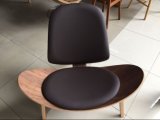 Upholstery Walnut Plywood Leather Coffee Chair