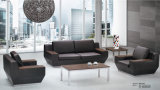Modern Office Furniture Wooden Leather Sofa