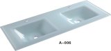 2016 Double Basin Glass Vanity Top (A006)