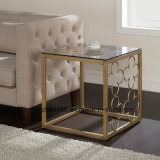 Flower Frame Design Golden Color Coffee Table