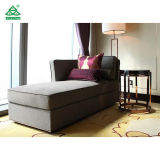 Modern Linen Fabric Wooden Lounge Chair, Grey Elegant Chair Lounge