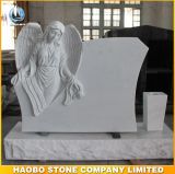 High Quality White Marble Monument with Angel Sculpture Design